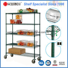 Epoxy Restaurant Chrome Metal Kitchen Vegetable Trolley